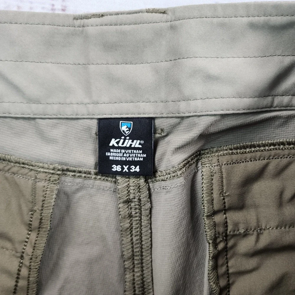 KUHL Deceptr Pants Mens 36x34 Khaki Tuff Lite Stretch Technical Hiking Outdoor